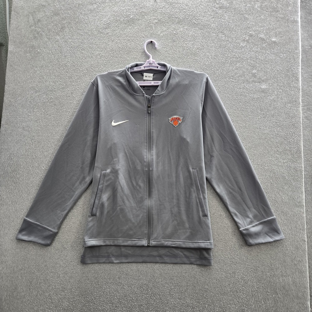 New York Knicks Men Jacket L Gray Embroidered Nike Team Logo Dri-Fit Activewear